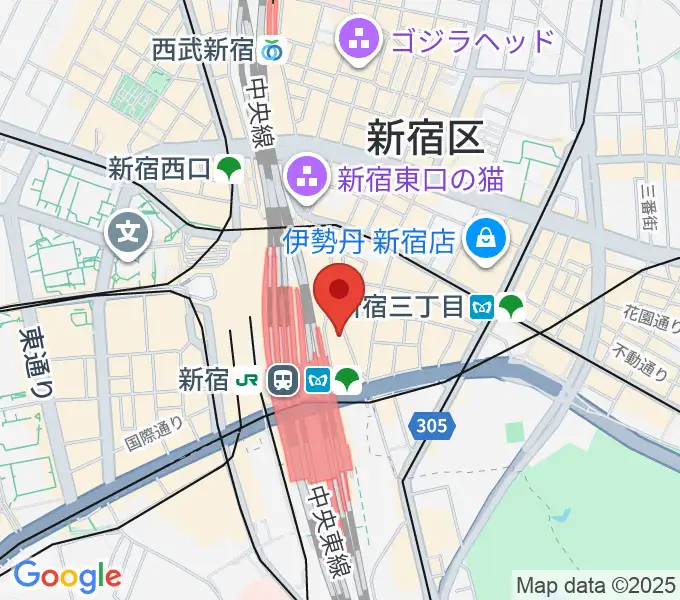 新宿シネマカリテの地図