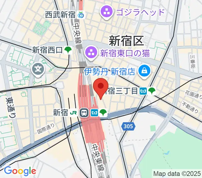 新宿シネマカリテの地図
