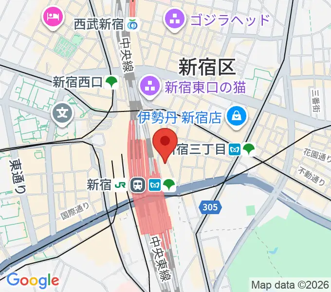 新宿シネマカリテの地図