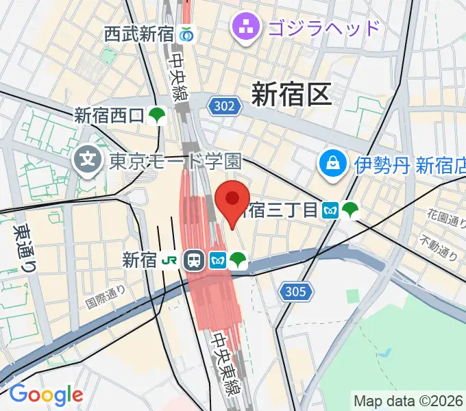 新宿シネマカリテの地図