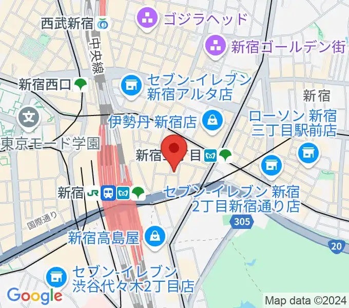 ユニオンレコード新宿の地図