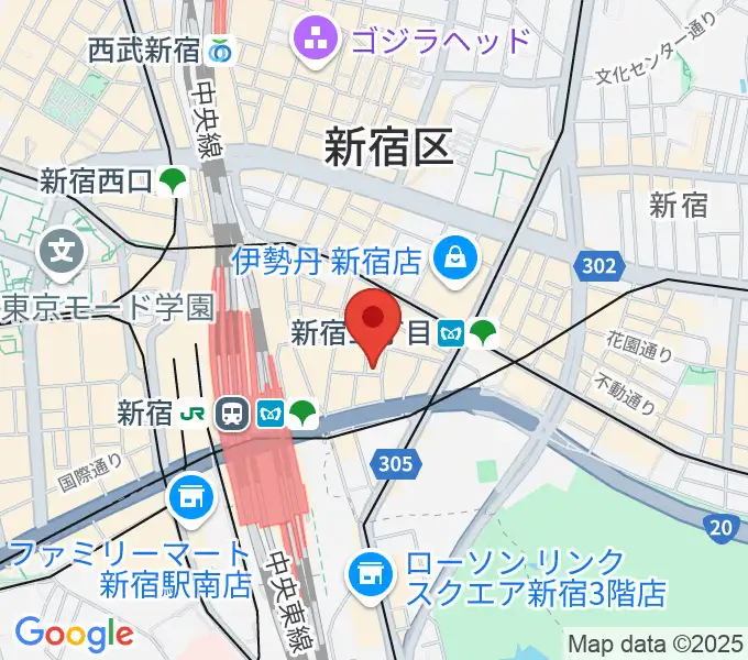 ユニオンレコード新宿の地図