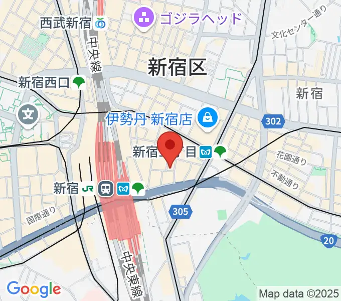ユニオンレコード新宿の地図
