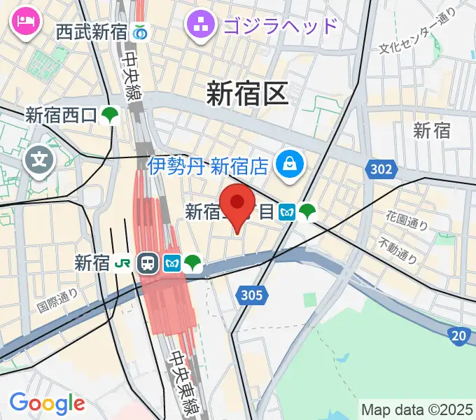 ユニオンレコード新宿の地図