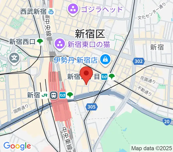 ユニオンレコード新宿の地図
