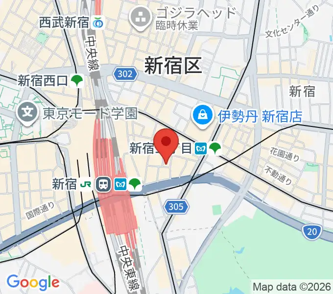 ユニオンレコード新宿の地図