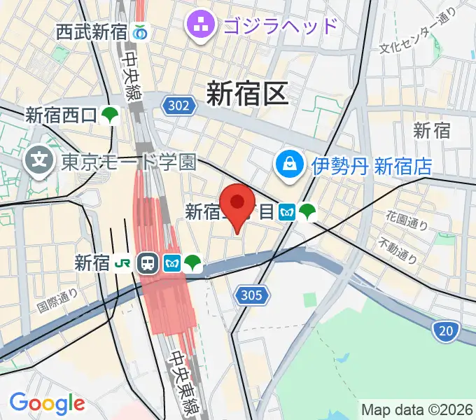 ユニオンレコード新宿の地図