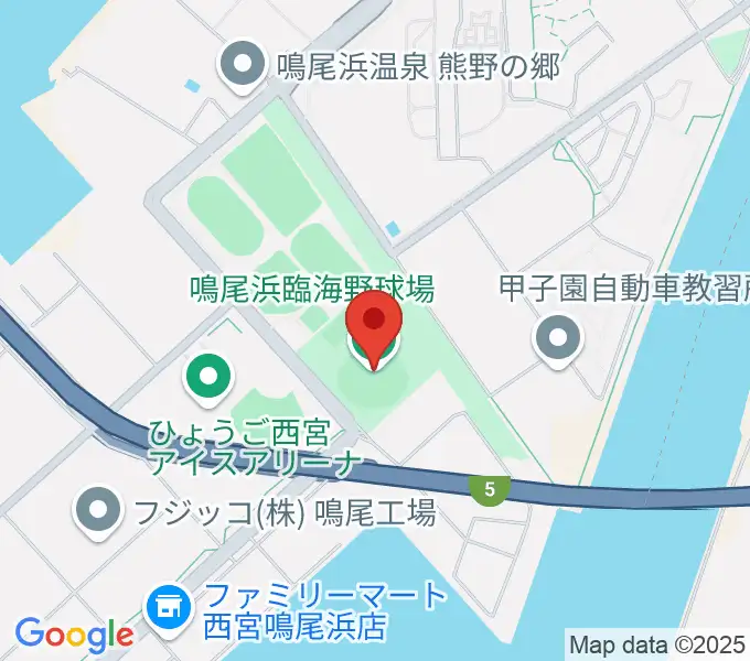鳴尾浜臨海野球場の地図