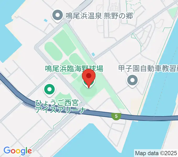 鳴尾浜臨海野球場の地図