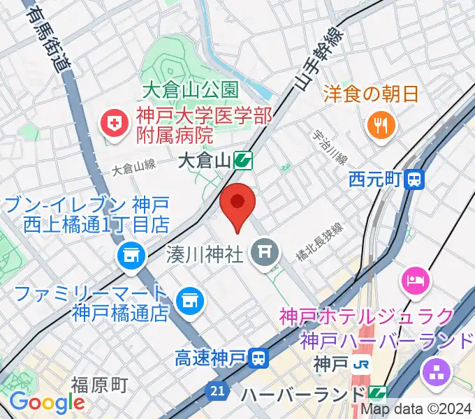 神戸市立中央体育館の地図