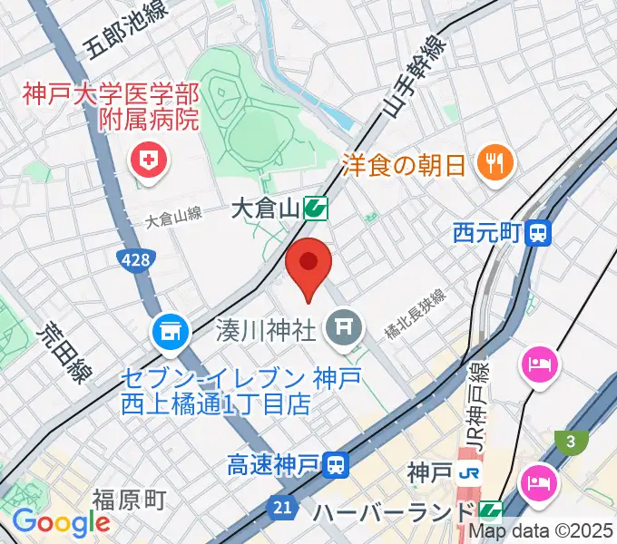 神戸市立中央体育館の地図