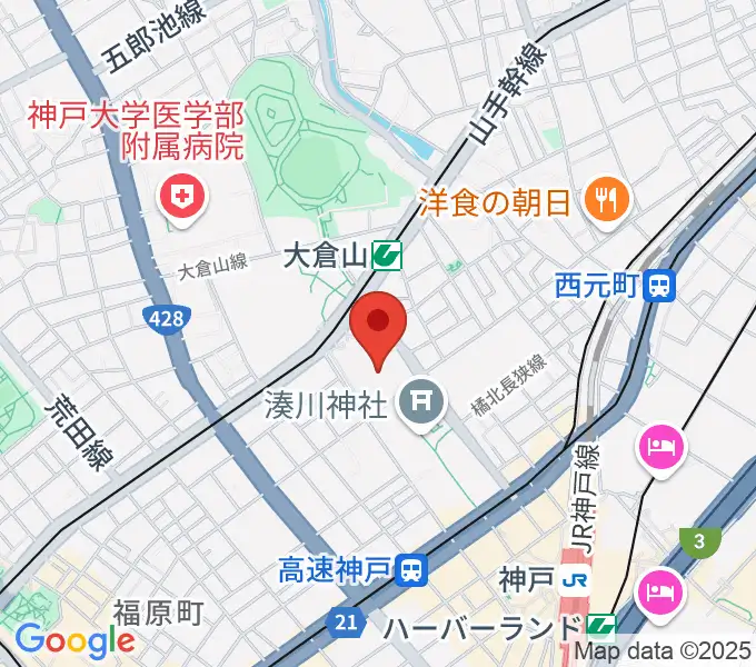 神戸市立中央体育館の地図
