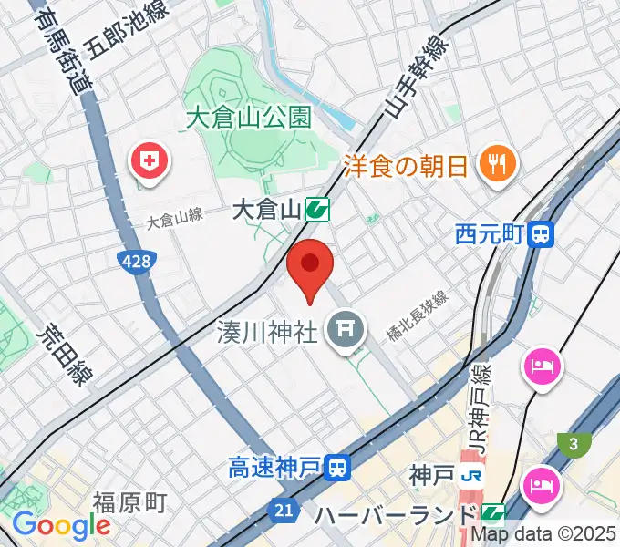 神戸市立中央体育館の地図