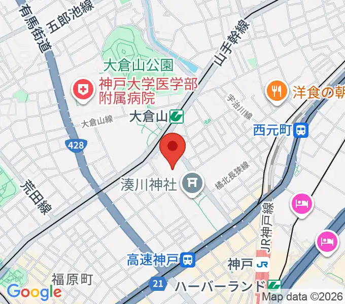 神戸市立中央体育館の地図