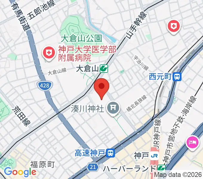 神戸市立中央体育館の地図