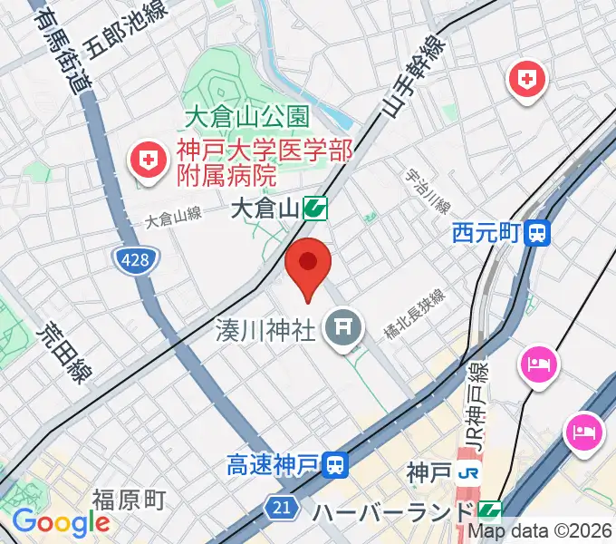 神戸市立中央体育館の地図
