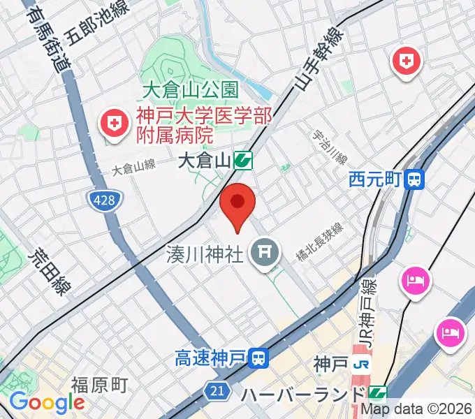 神戸市立中央体育館の地図