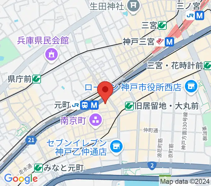 りずむぼっくす神戸元町店の地図