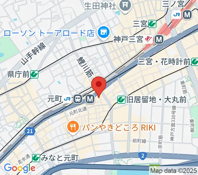 りずむぼっくす神戸元町店の地図