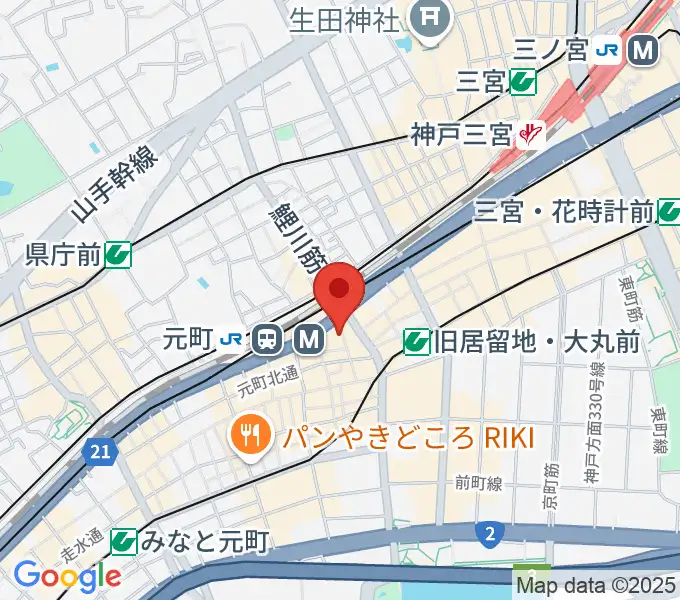 りずむぼっくす神戸元町店の地図