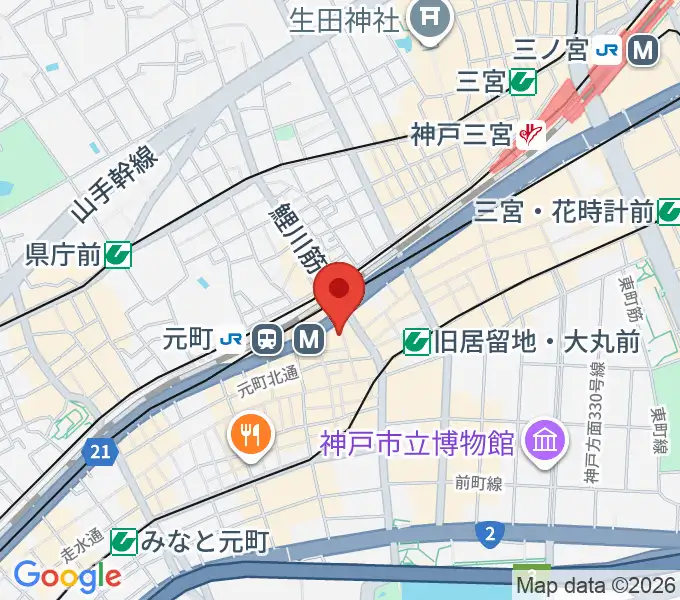 りずむぼっくす神戸元町店の地図