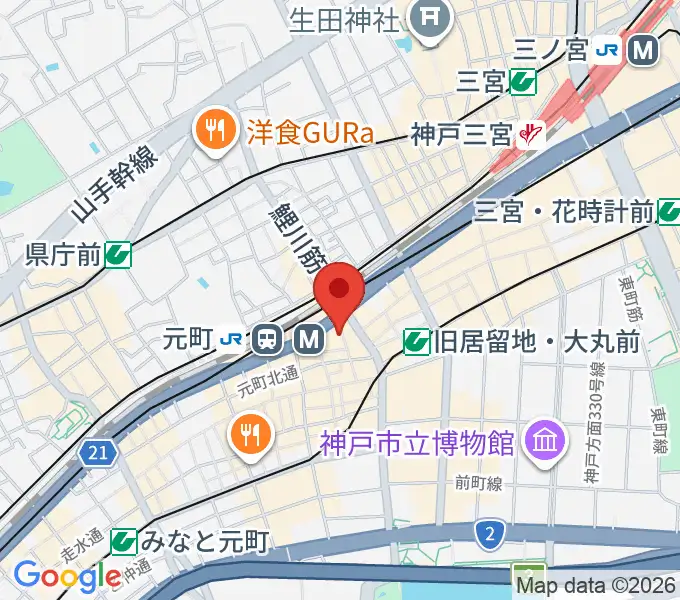 りずむぼっくす神戸元町店の地図