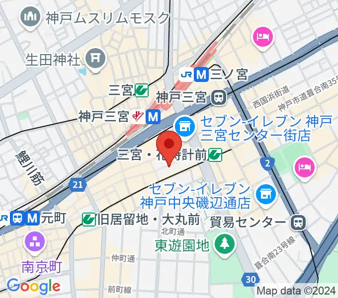 りずむぼっくす三宮店の地図