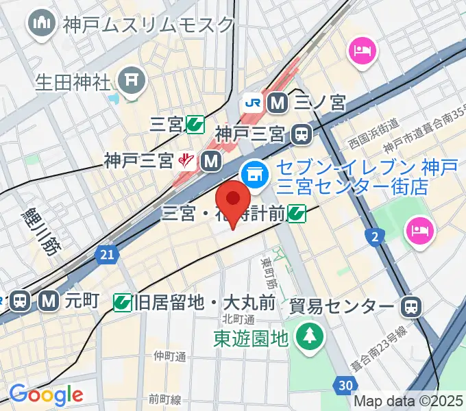 りずむぼっくす三宮店の地図