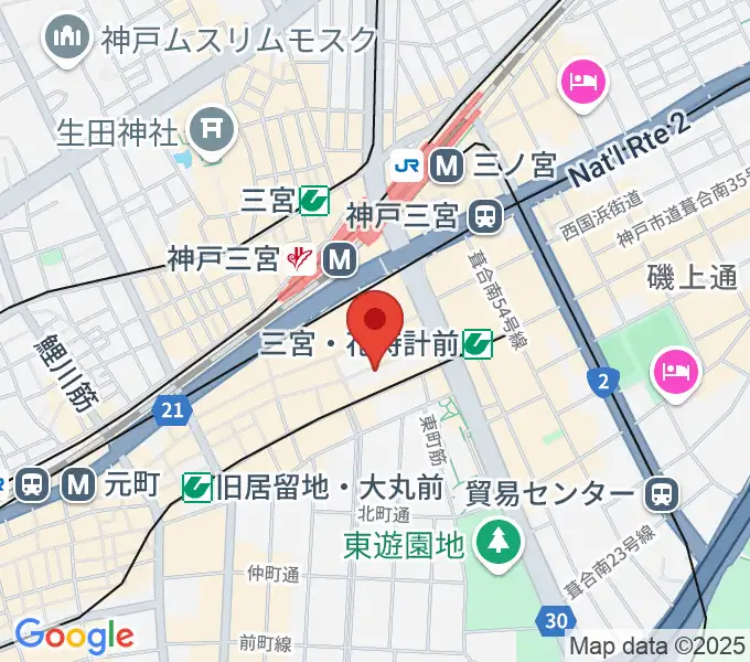 りずむぼっくす三宮店の地図