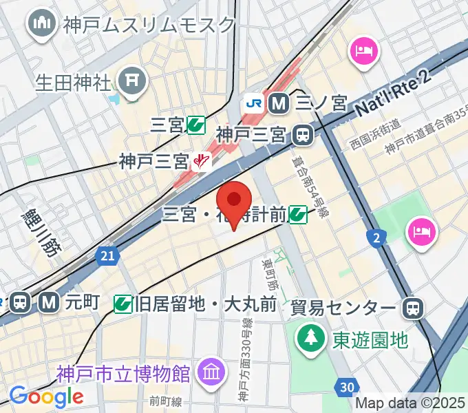 りずむぼっくす三宮店の地図