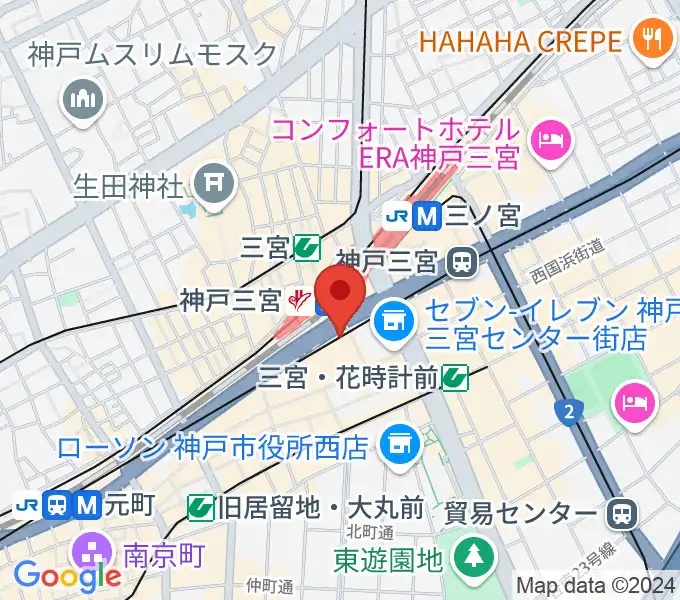 りずむぼっくす三宮ウエスト店の地図