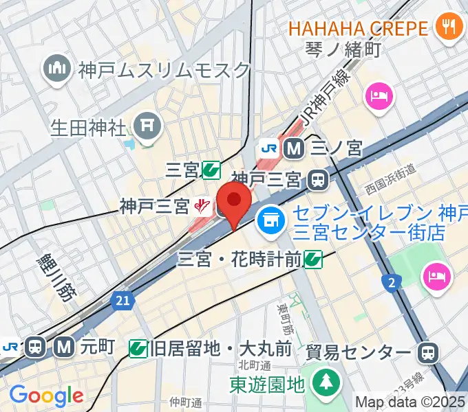 りずむぼっくす三宮ウエスト店の地図