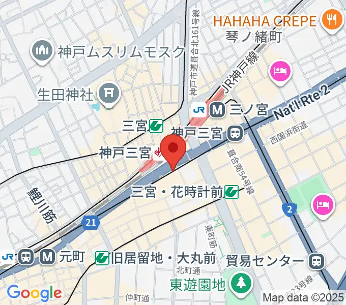 りずむぼっくす三宮ウエスト店の地図