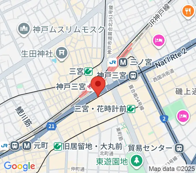 りずむぼっくす三宮ウエスト店の地図