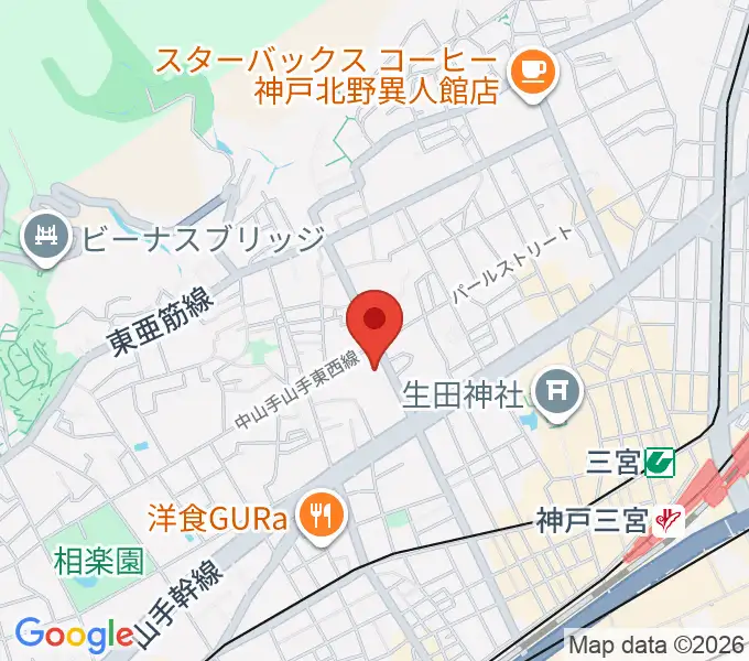 北野工房のまちの地図