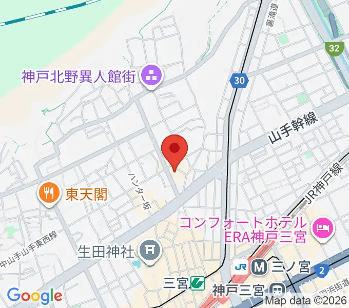 神戸三宮Acquaの地図