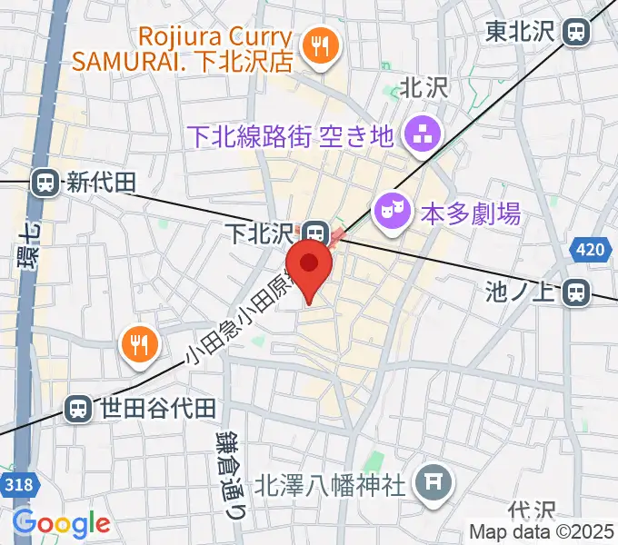 下北沢HALFの地図