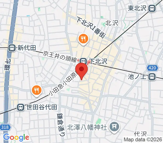 下北沢HALFの地図