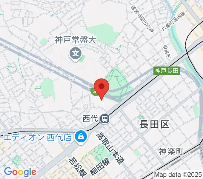 神戸常盤アリーナの地図
