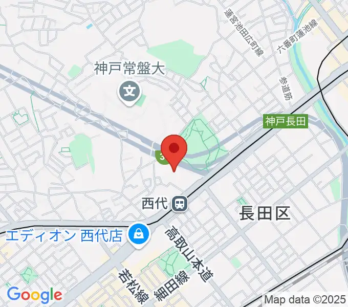 神戸常盤アリーナの地図