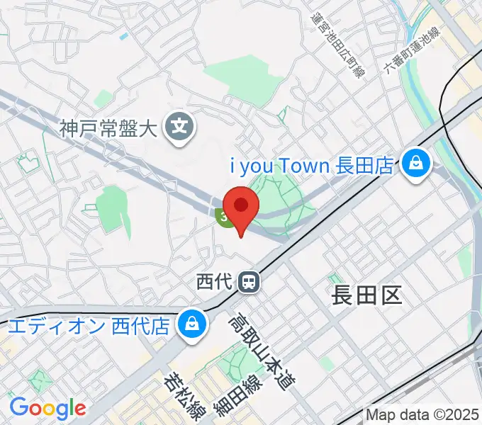 神戸常盤アリーナの地図