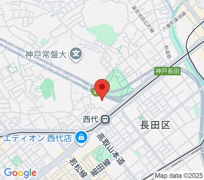 神戸常盤アリーナの地図