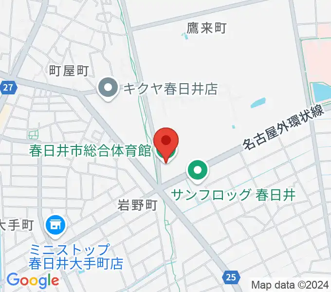 春日井市総合体育館の地図