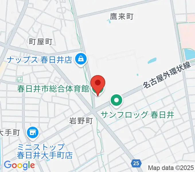 春日井市総合体育館の地図