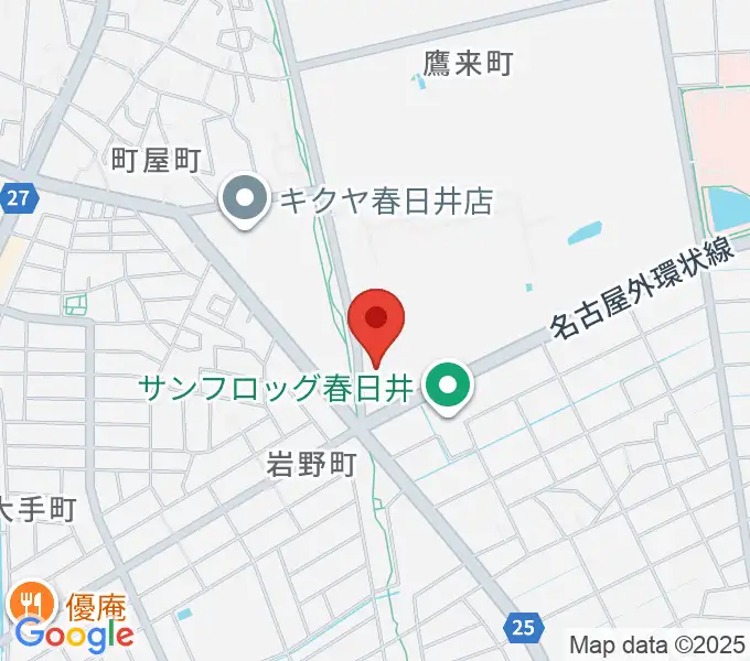 春日井市総合体育館の地図