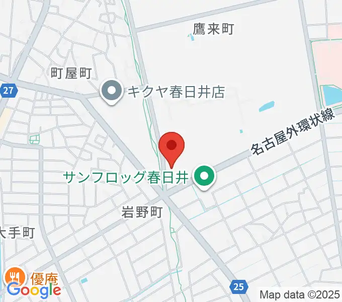 春日井市総合体育館の地図
