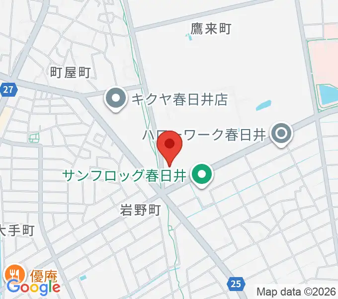 春日井市総合体育館の地図