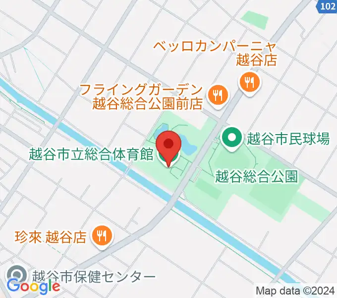 越谷市立総合体育館の地図