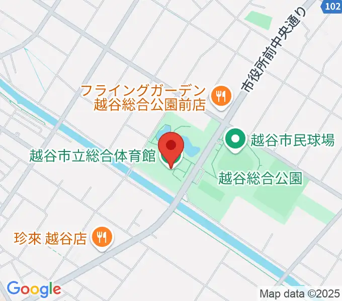 越谷市立総合体育館の地図
