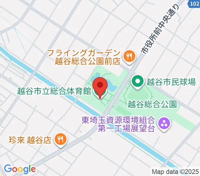 越谷市立総合体育館の地図